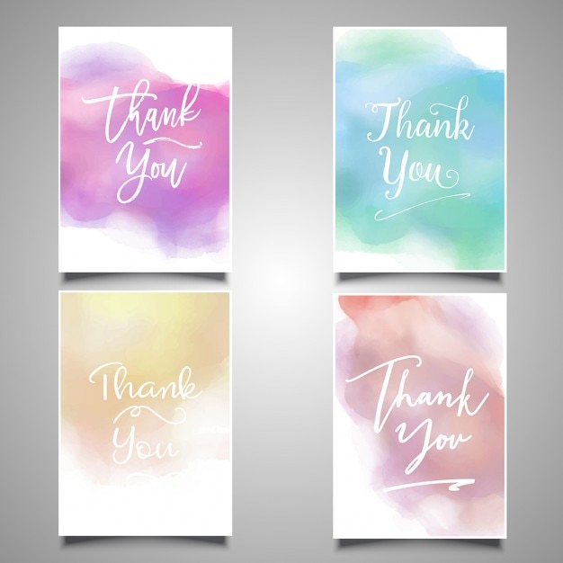 Thank you cards painted with watercolors