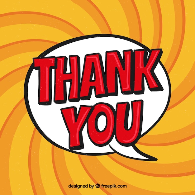 Free vector thank you composition in comic style