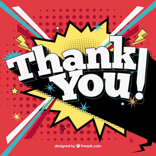 Free vector thank you composition in comic style