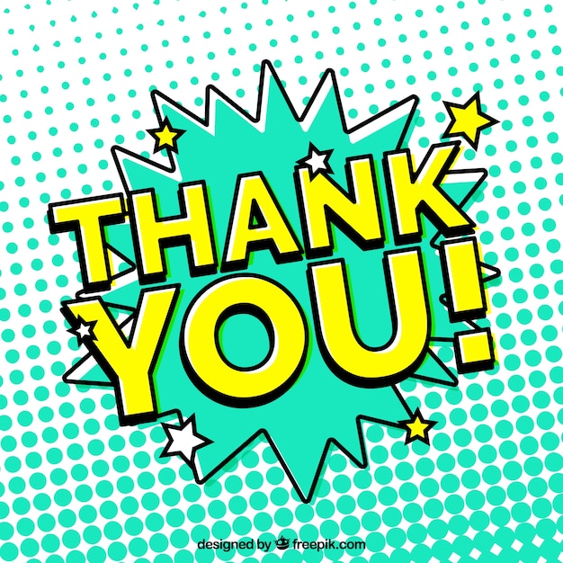 Free vector thank you composition in comic style