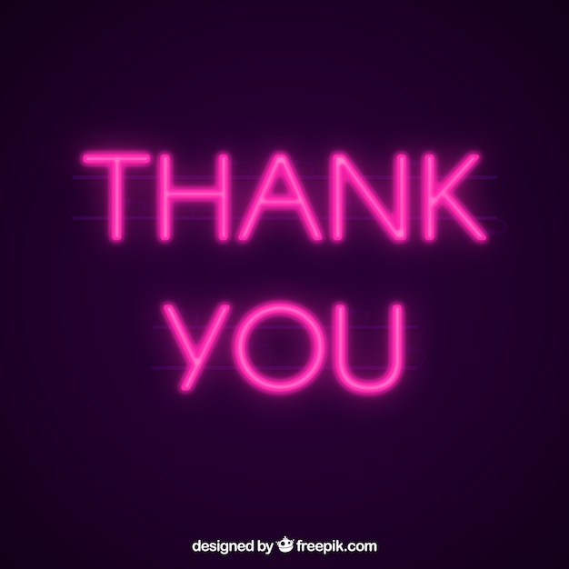 Thank you composition with neon light style