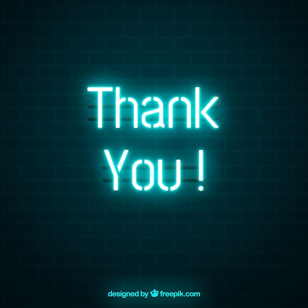 Thank you composition with neon light style