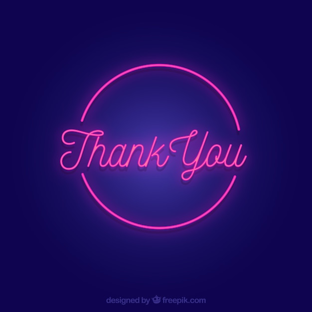 Thank you composition with neon light style