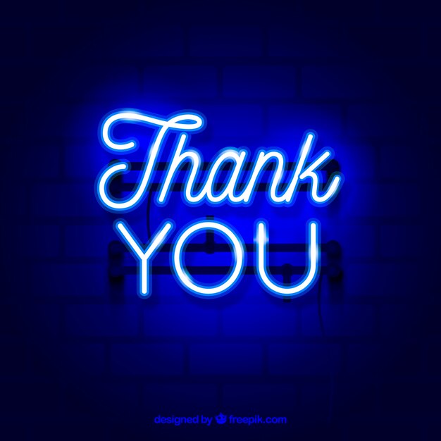 Thank you composition with neon light style