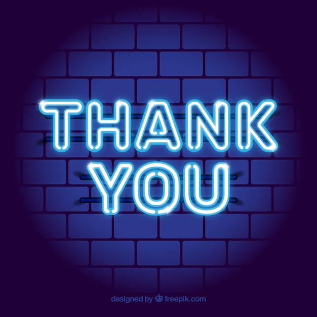 Thank you composition with neon light style