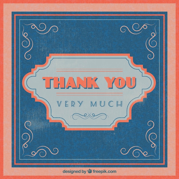 Free vector thank you composition with vintage style