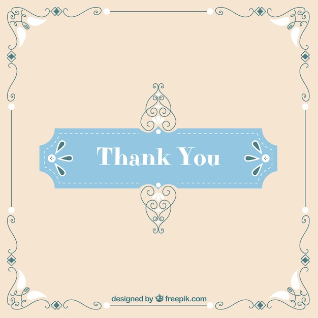 Free vector thank you composition with vintage style