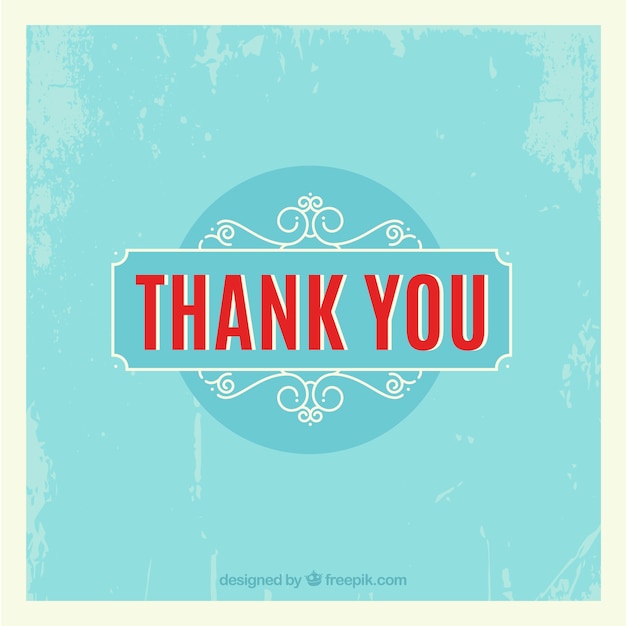 Free vector thank you composition with vintage style