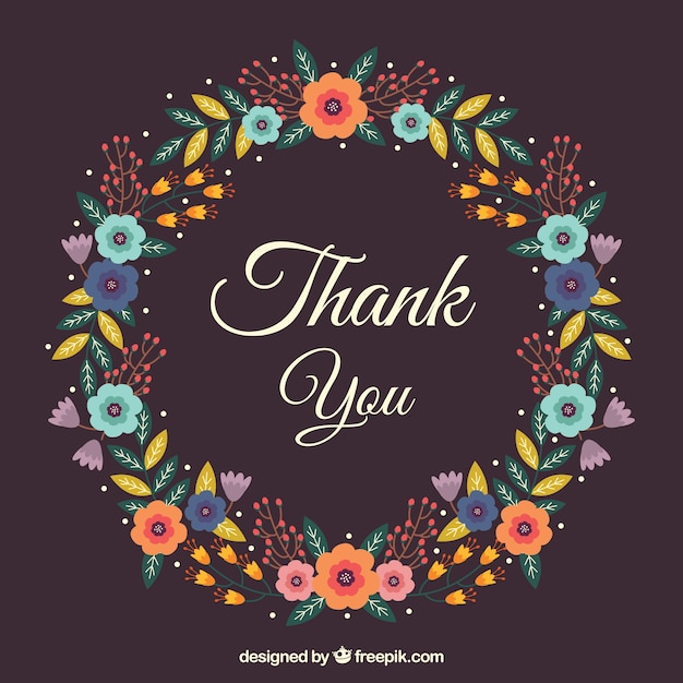 Free vector thank you composition with vintage style