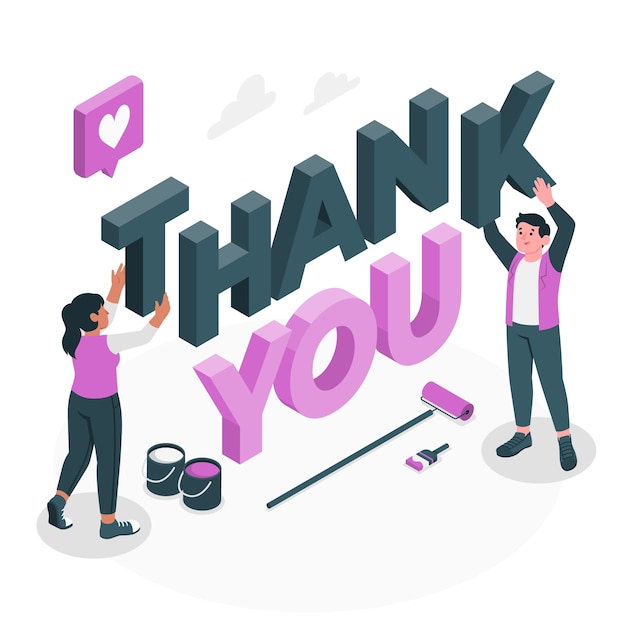 Free vector thank you concept illustration