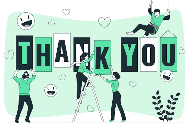 Free vector thank you concept illustration