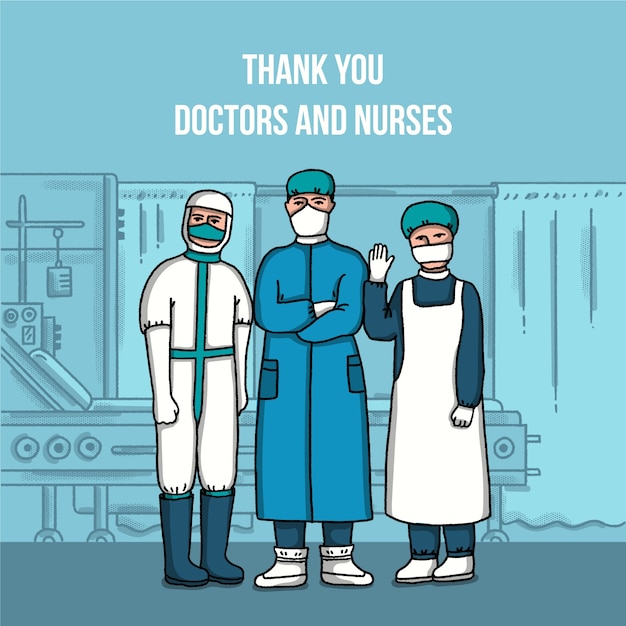 Thank you doctors and nurses illustration