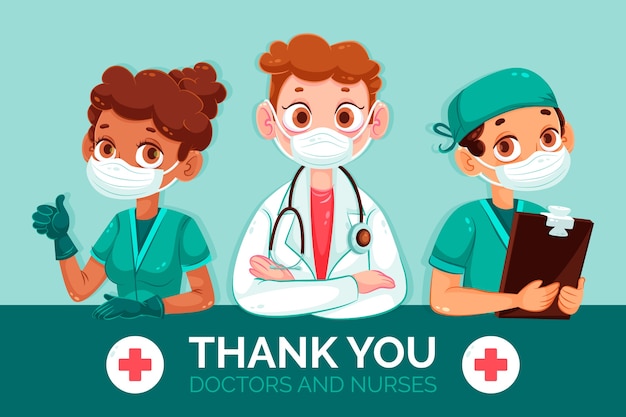 Thank you doctors and nurses illustration