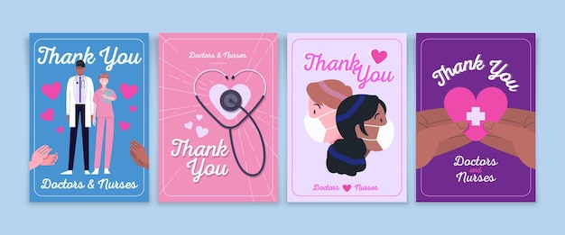 Thank you doctors and nurses postcard collection