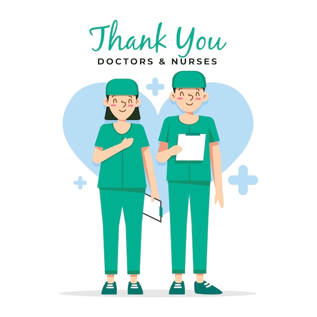 Free vector thank you doctors and nurses