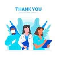 Free vector thank you doctors and nurses