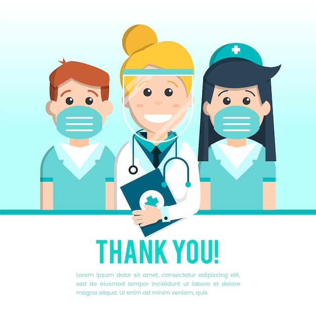 Free vector thank you doctors and nurses