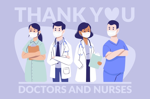 Free vector thank you doctors and nurses