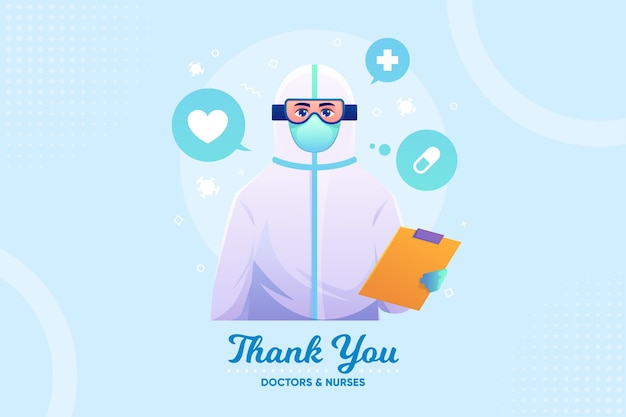 Free vector thank you doctors and nurses