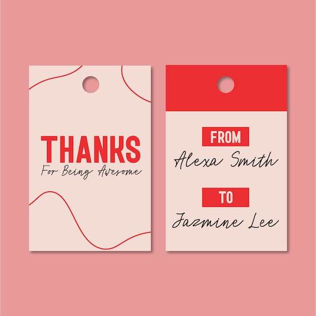 Thank you gift tag template design