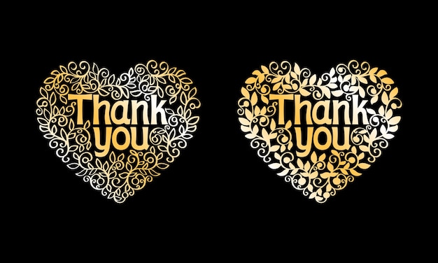 Free vector thank you golden vector decorative label isolated