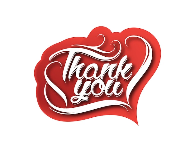 Thank You Hand lettering typographical vector background
