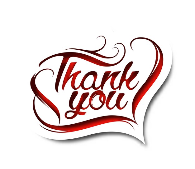 Thank You Hand lettering typographical vector background