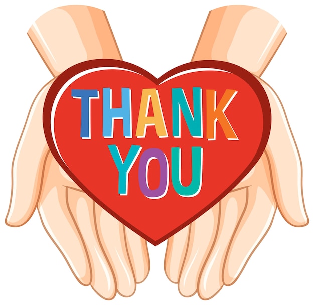 Free vector thank you in heart shape