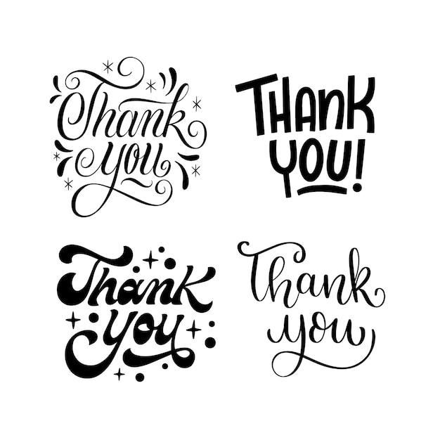 Thank you lettering set