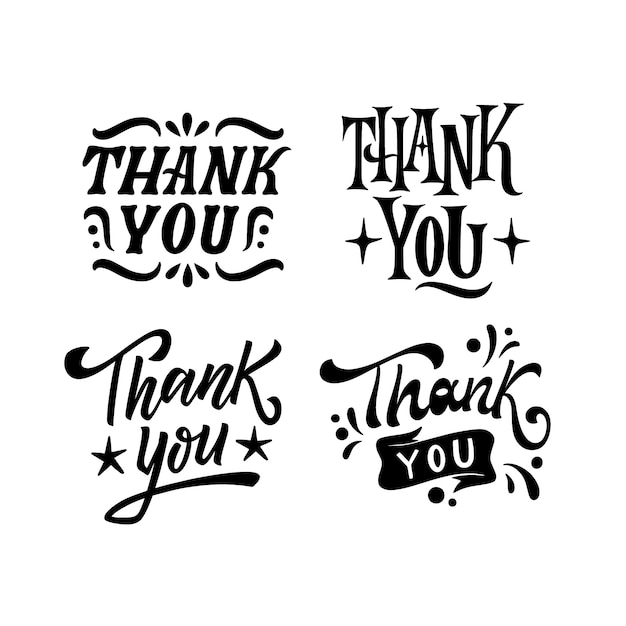 Thank you lettering set