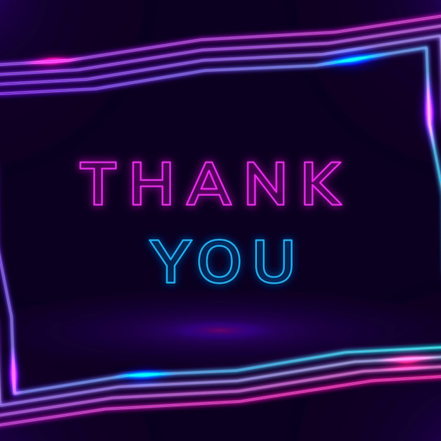 Thank you neon advertisement template