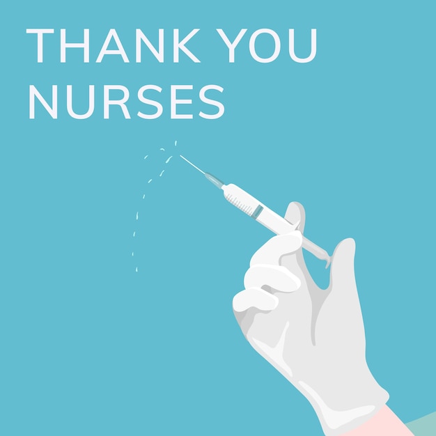 Free vector thank you nurses template social media post