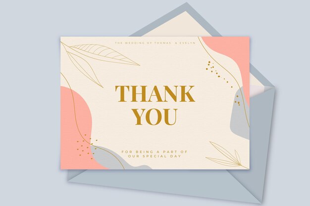 Thank you wedding card template