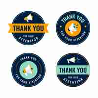 Free vector thank you for your attention label illustration