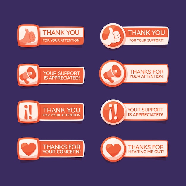 Free vector thank you for your attention label illustration