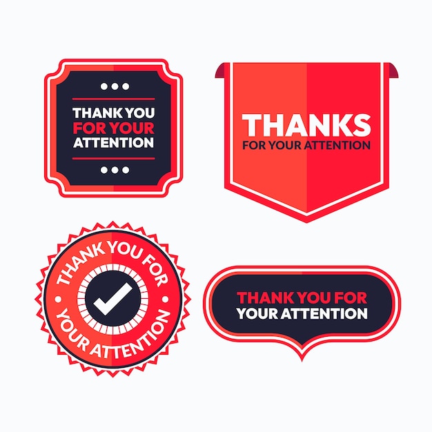 Free vector thank you for your attention label illustration