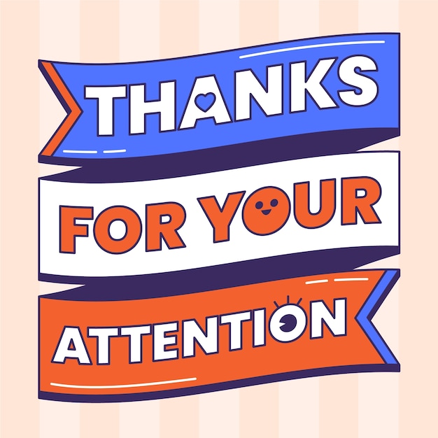 Free vector thank you for your attention sign illustration