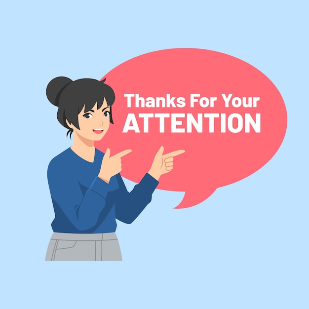 Free vector thank you for your attention sign illustration