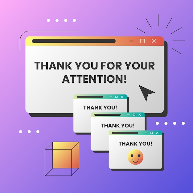 Free vector thank you for your attention sign illustration