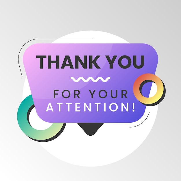 Free vector thank you for your attention sign illustration