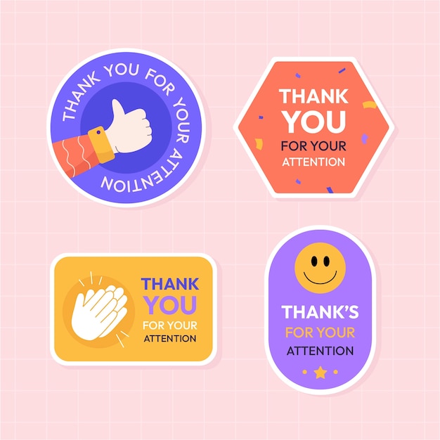 Free vector thank you for your attention sign illustration