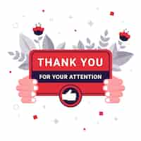 Free vector thank you for your attention sign illustration