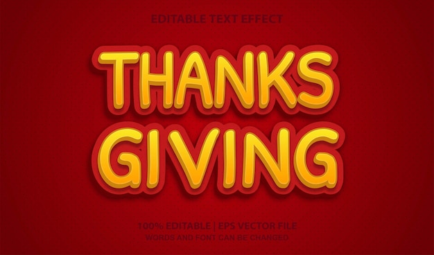 Thanks giving editable text effect style vector