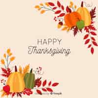 Free vector thanksgiving background in flat desgin