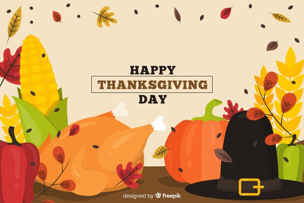 Thanksgiving background in flat design