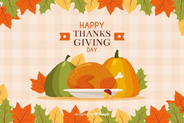 Thanksgiving background in flat design