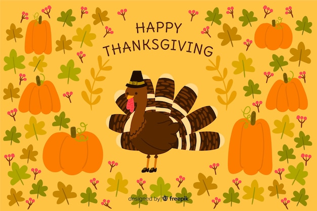 Free vector thanksgiving background in flat design