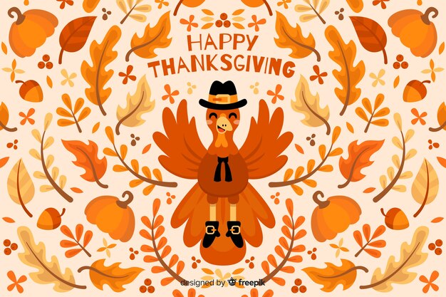 Thanksgiving background in flat design