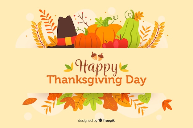 Free vector thanksgiving background in flat design