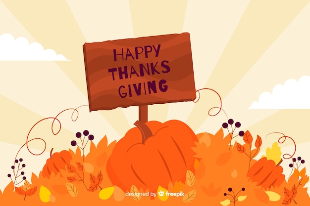 Free vector thanksgiving background in flat design